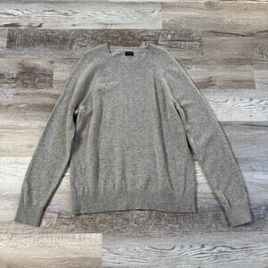 J.Crew Gray Lambswool Blend Crewneck Sweater Quiet Luxury Fall Layering